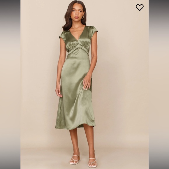 Kaye Silk Dress Artichoke - Picture 4 of 9